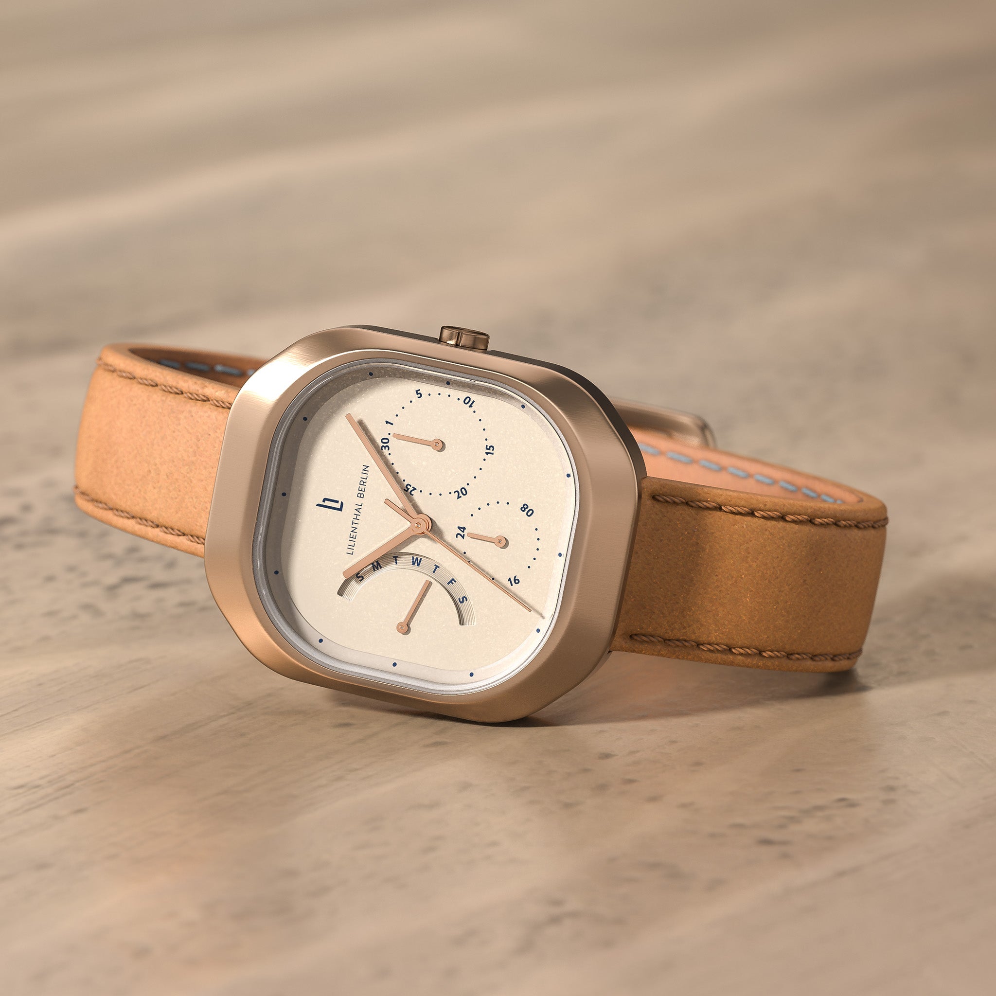 lilienthal-berlin-multimatica-bronze-almond-rechteck-uhr-mit-datum image 2