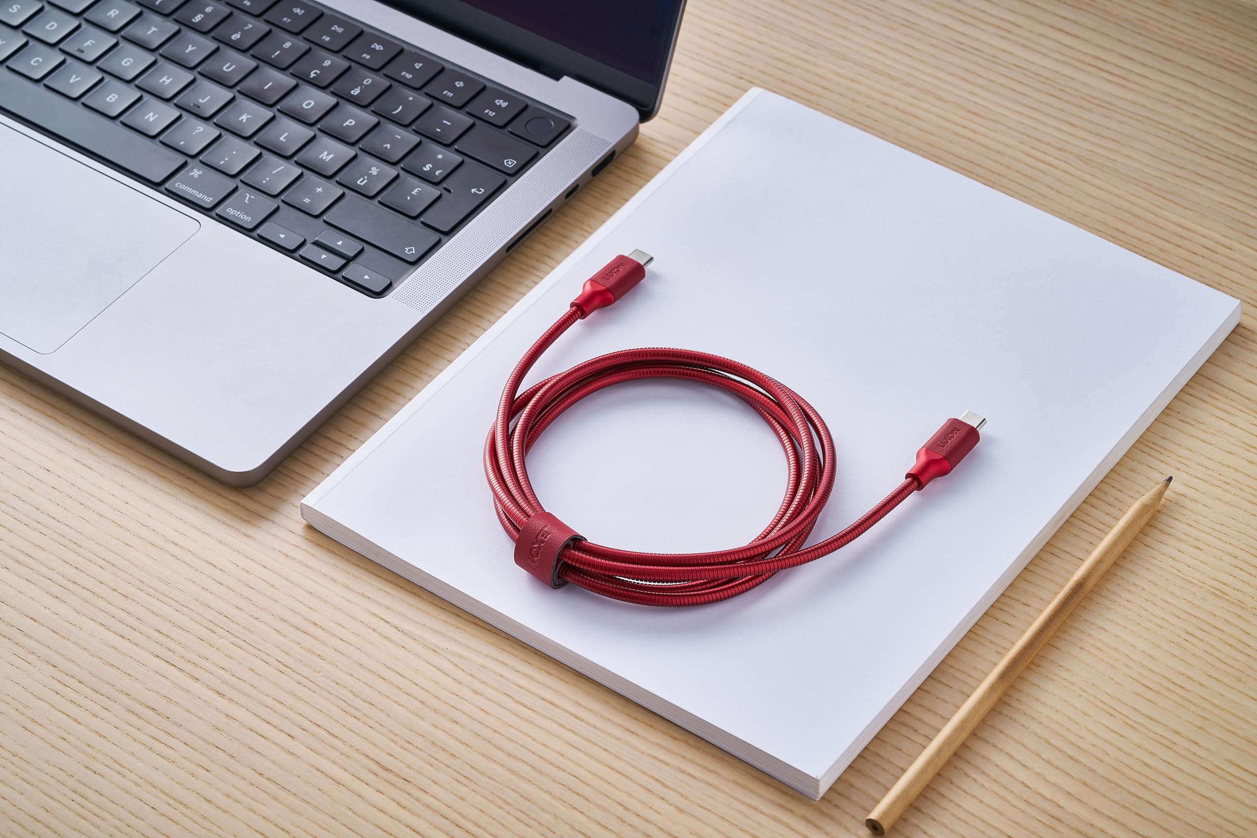 lexon-metali-c-usb-c-lade-und-sync-kabel-100w-1-5m-dunkelrot image 8