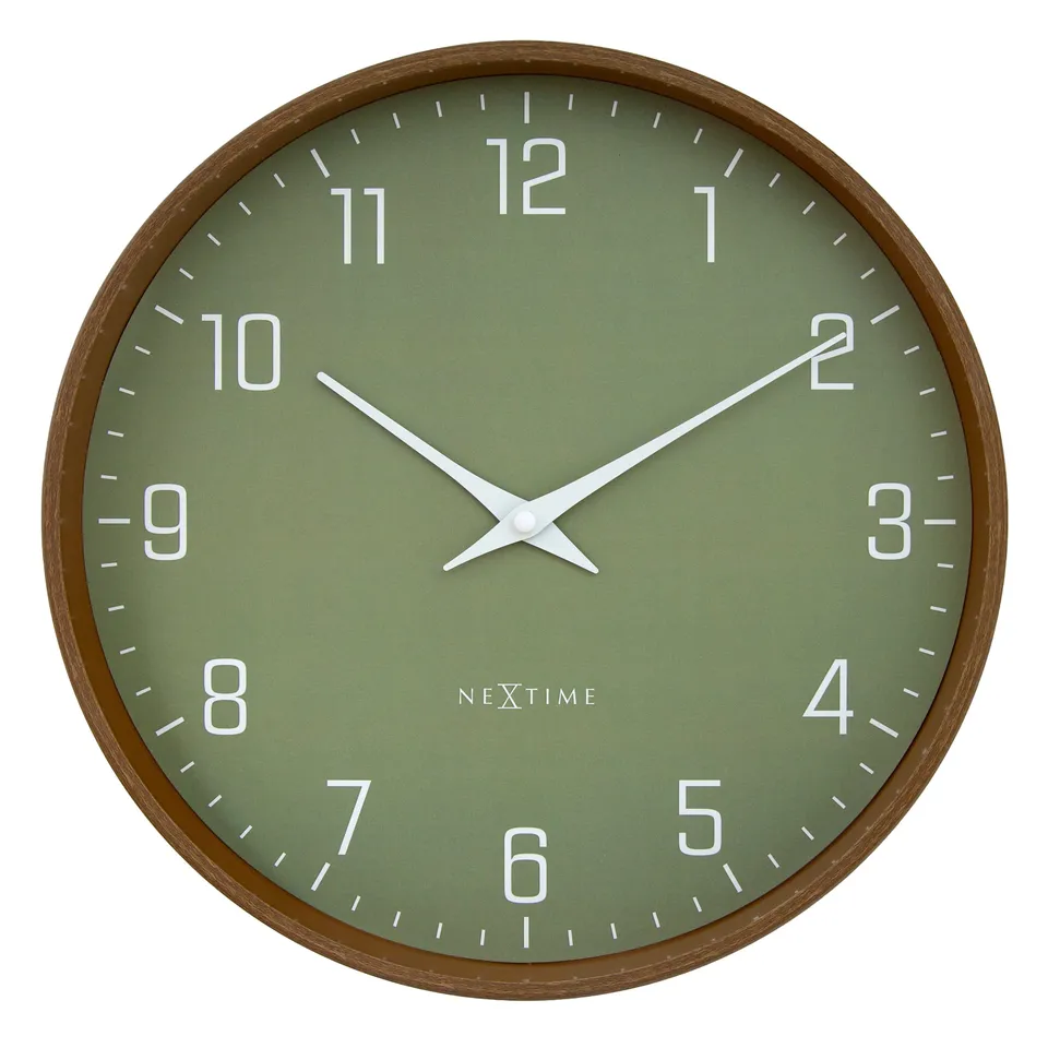 nextime-lyra-wanduhr-analog-30-cm-dunkles-holz-kunststoff image 1