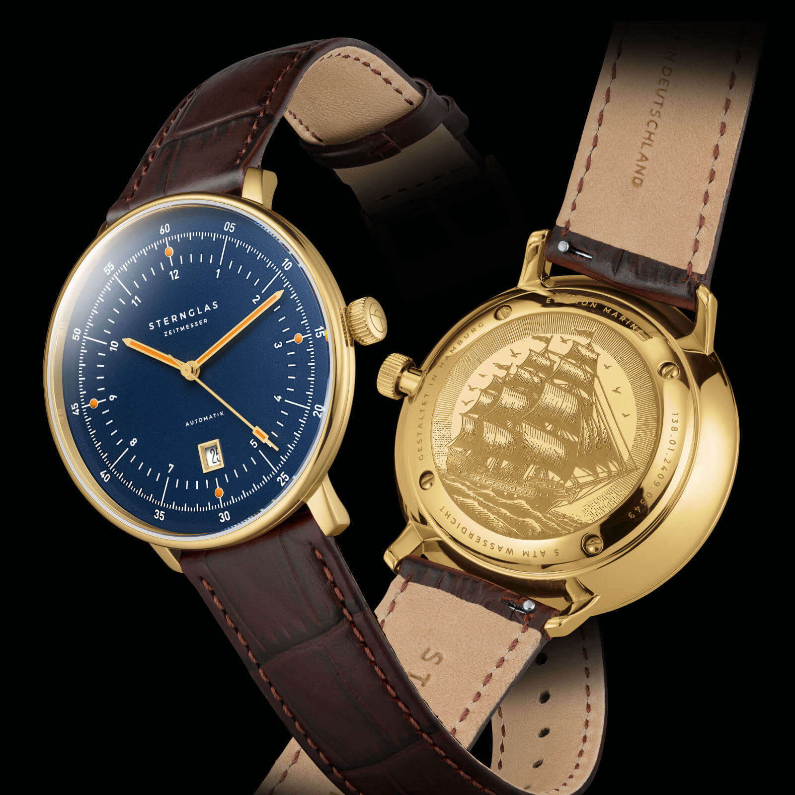 sternglas-hamburg-automatik-edition-marine-42-mm-gold-blau image 6