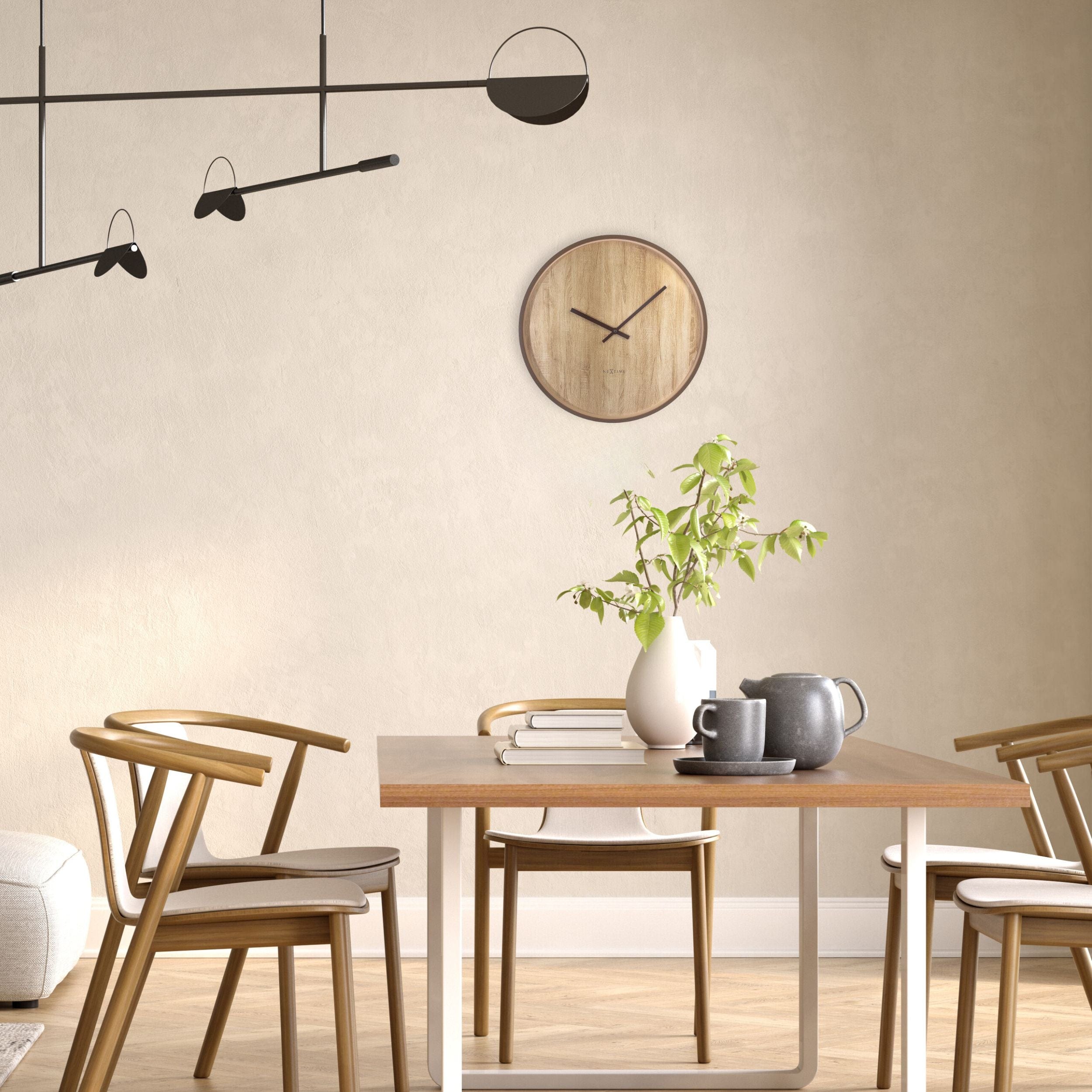nextime-oslo-wanduhr-30-cm-kunststoff-walnuss-naturholz-lautlos image 7