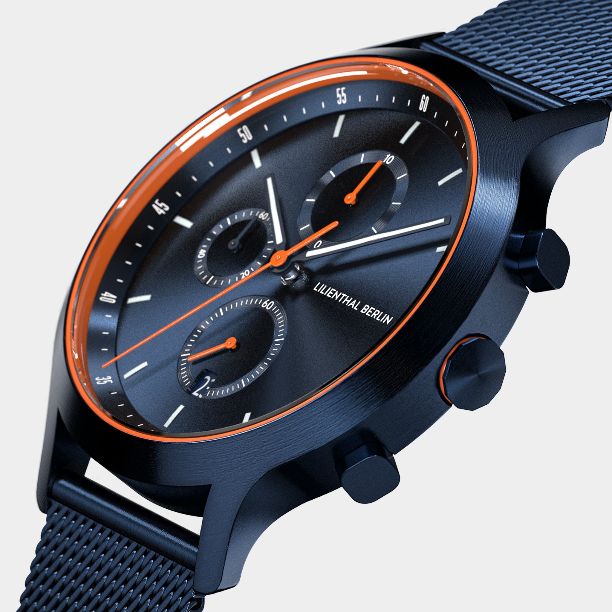 lilienthal-berlin-chronograph-blue-orange-chronograph-midnight-blue-orange image 2