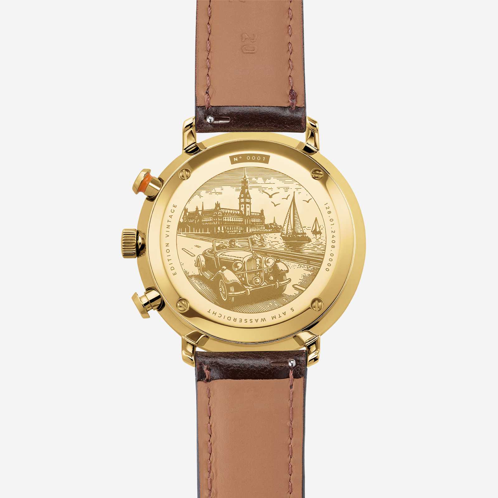 sternglas-hamburg-chrono-edition-vintage-herrenuhr-42-mm-gold-leder image 6