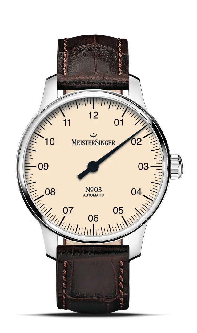 meistersinger-03-38mm-elfenbein-einzeigeruhr image 1