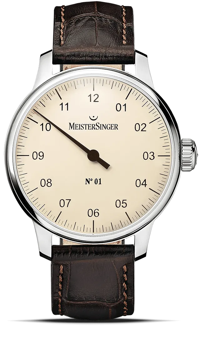 meistersinger-01-einzeiger-armbanduhr-elfenbein image 1