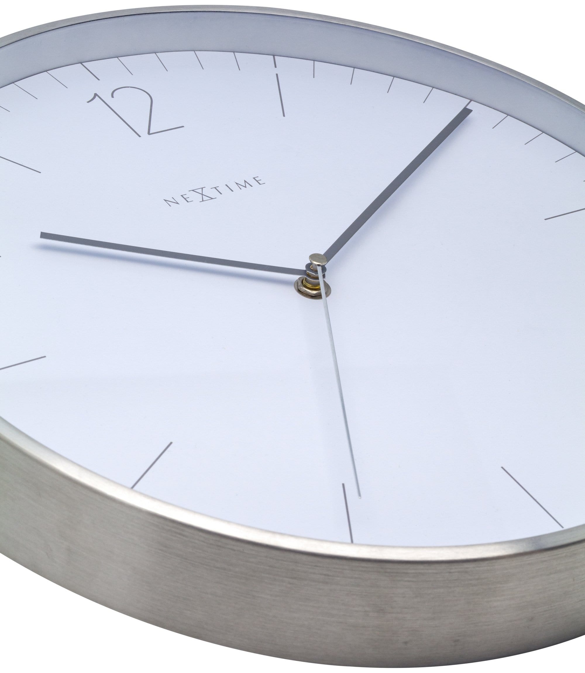 nextime-essential-silver-wanduhr-34-cm-glas-metall-mit-index image 7
