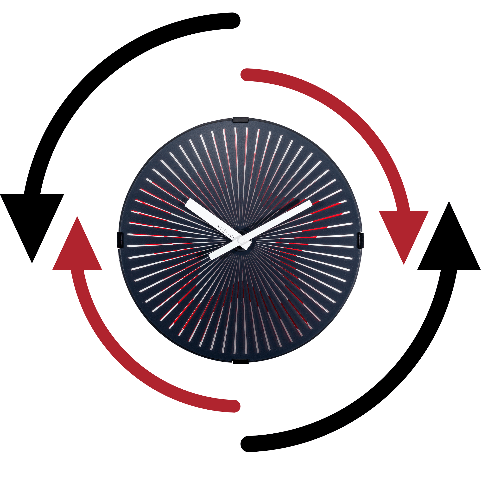 nextime-motion-star-red-motion-wanduhr-30-5-cm-rot-kunststoff image 1
