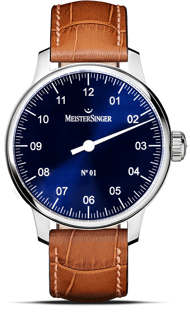 meistersinger-01-einzeiger-armbanduhr-sonnenschliff-blau image 1