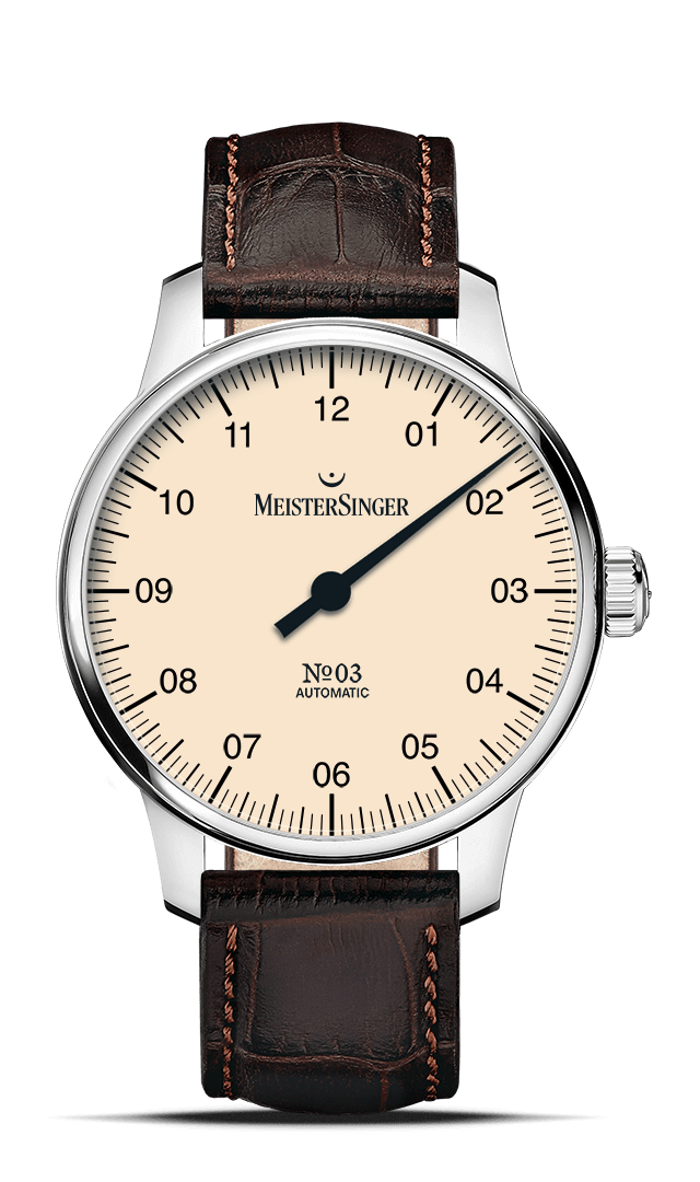 meistersinger-03-38mm-elfenbein-einzeigeruhr image 1