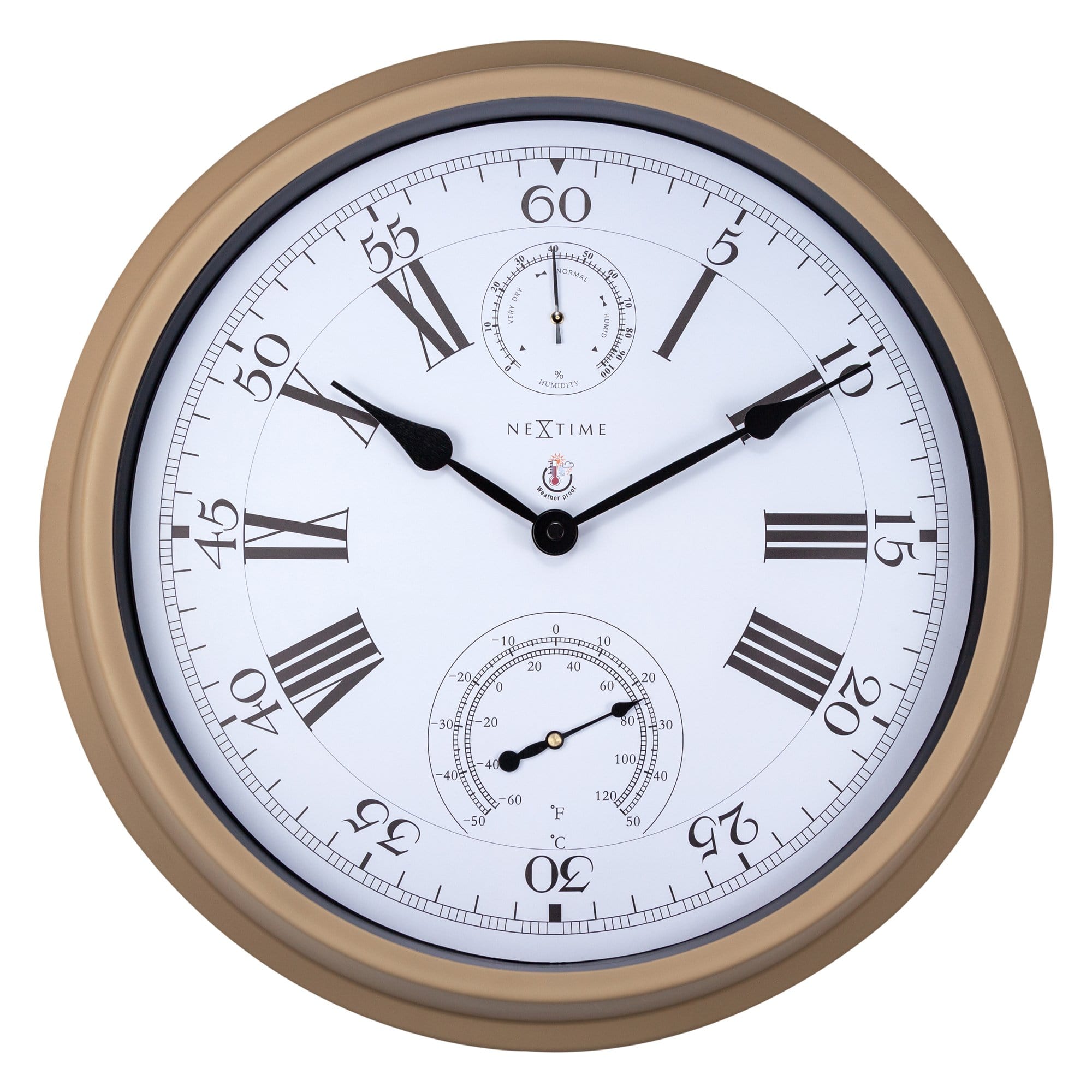 nextime-hyacinth-garten-wanduhr-40-5-cm-metall-wetterfest-mit-temperatur-und-luf image 1