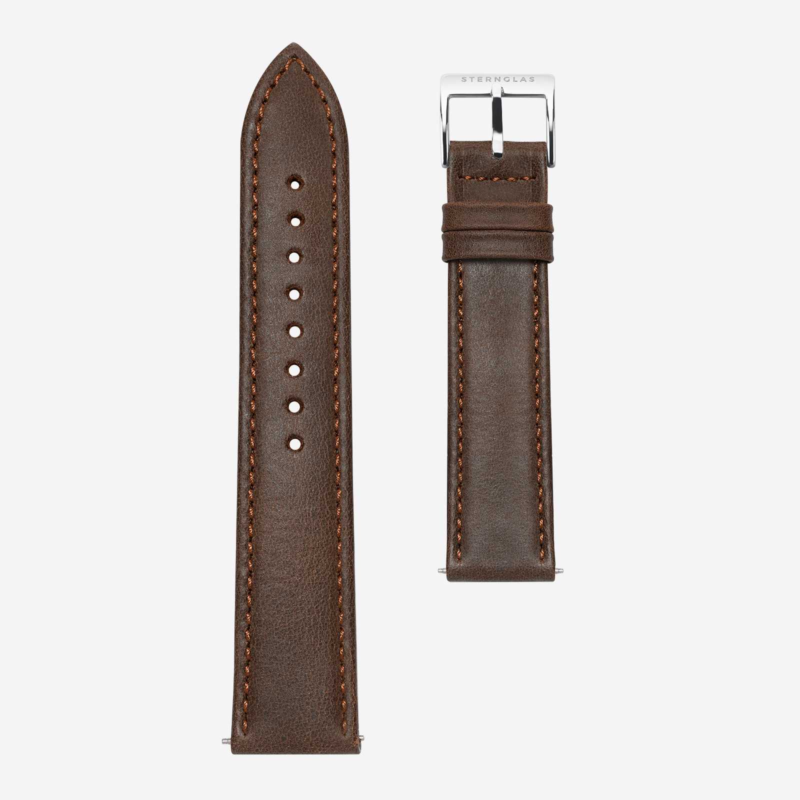 sternglas-modena-lederarmband-20-mm-dunkelbraun-silber image 1