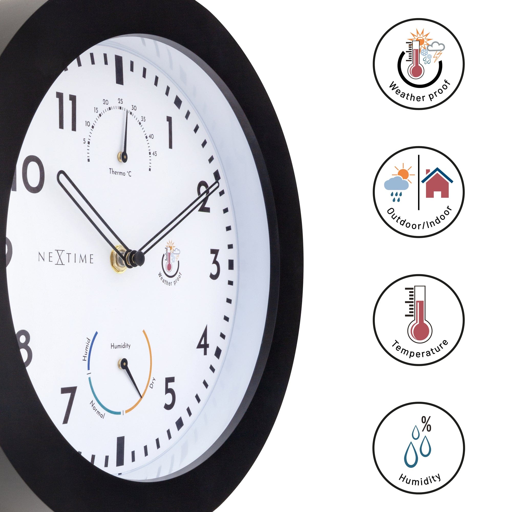 nextime-daisy-wetterstation-wanduhr-25-5-cm-wetterfest-schwarz image 7