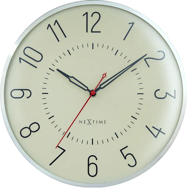 nextime-rotterdam-wanduhr-30-5-cm-aluminium-mit-gew-lbtem-glas-silent image 1
