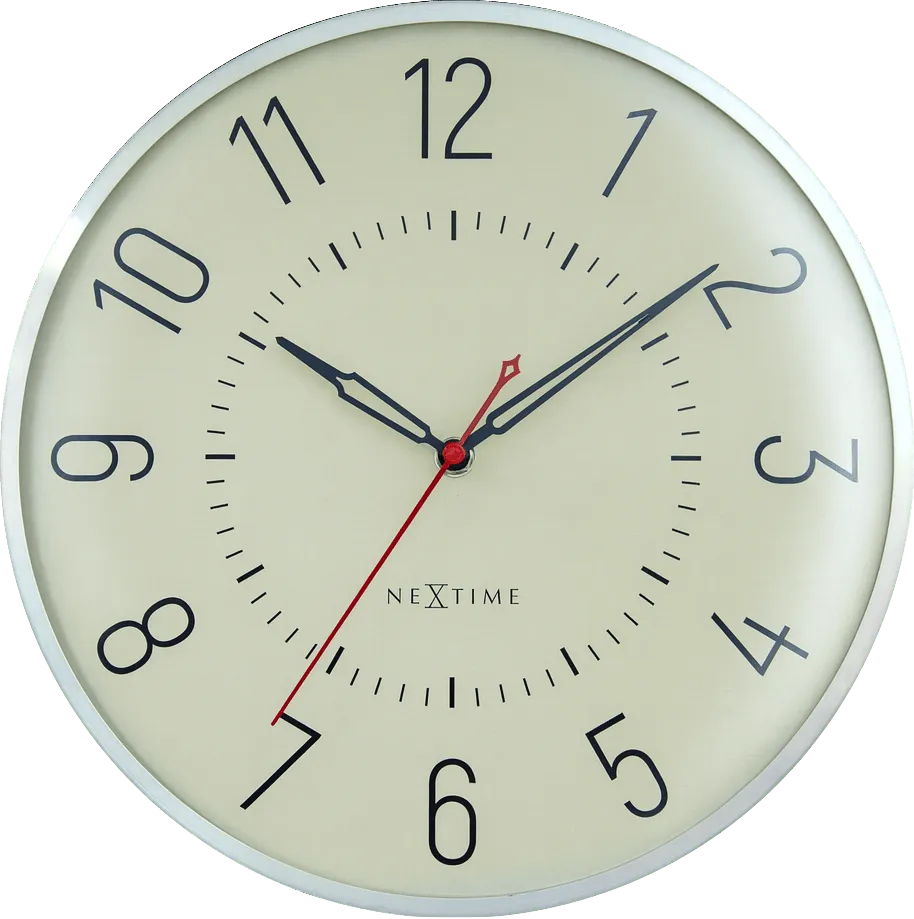 nextime-rotterdam-wanduhr-30-5-cm-aluminium-mit-gew-lbtem-glas-silent image 1