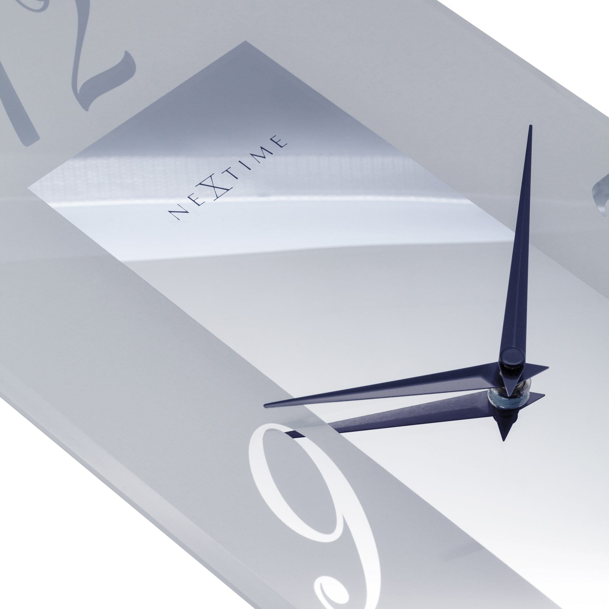 nextime-dali-wanduhr-20x50cm-lautlos-glas-frosted-mirror-silber image 3
