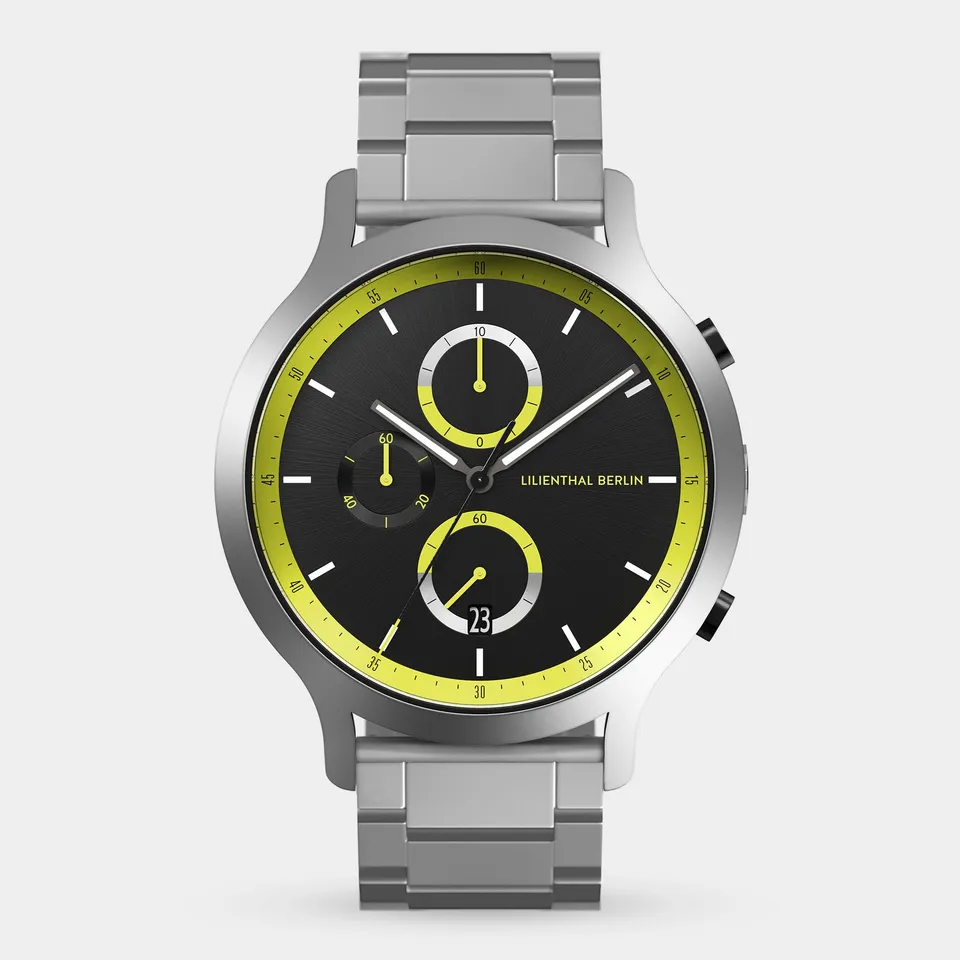 lilienthal-berlin-chronograph-remix-ii-grau-gr-n-superluminova-wechselarmband image 1