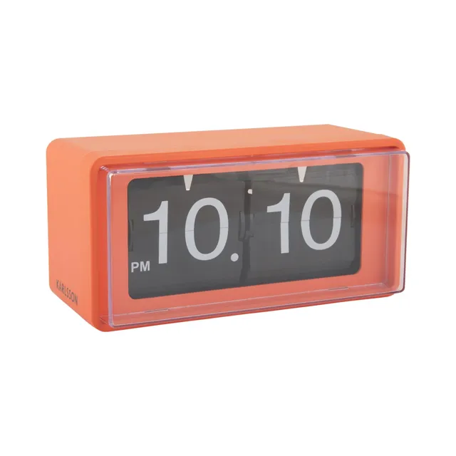 karlsson-retro-boxed-flip-wand-und-tischuhr-leuchtendes-orange-20-x-10-x-10-cm image 1
