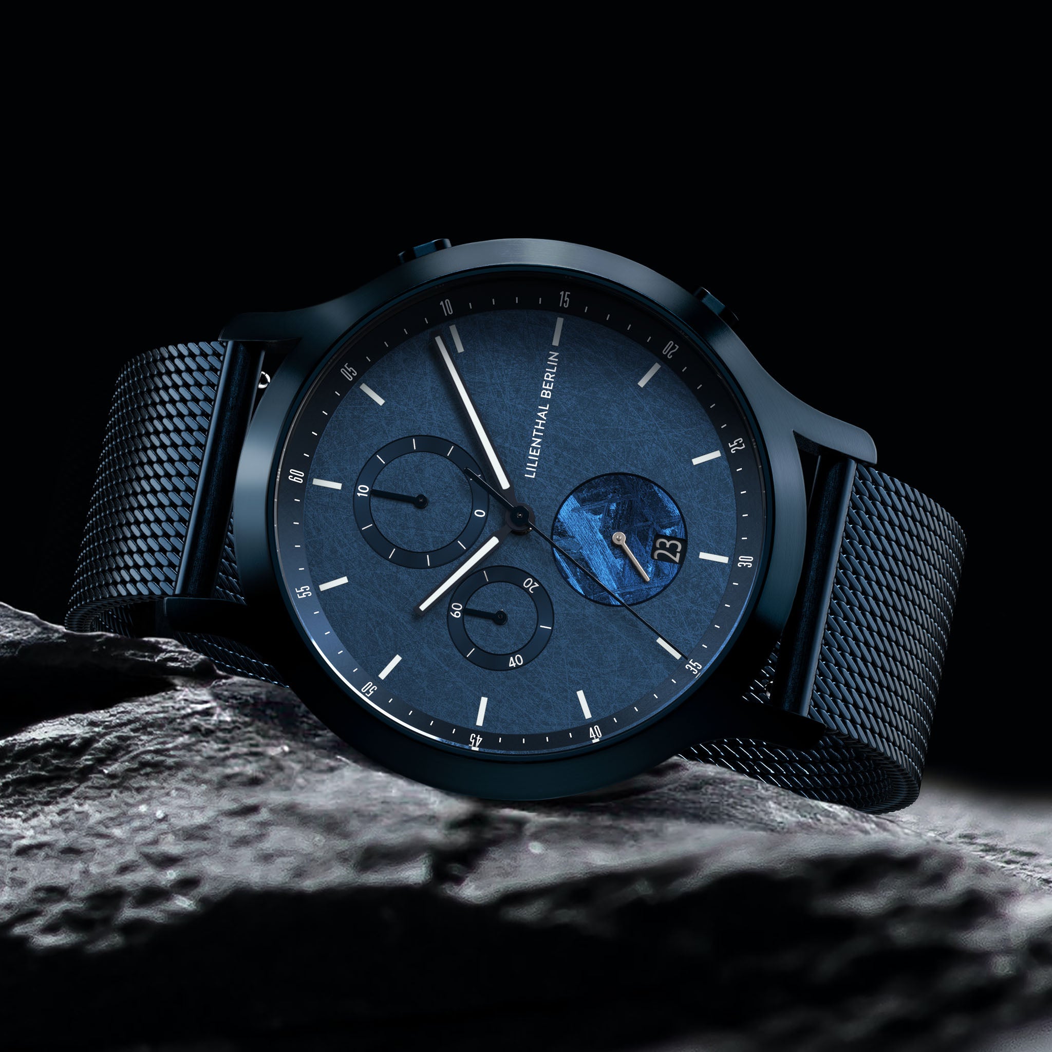 lilienthal-berlin-chronograph-meteorite-stellar-blue-armbanduhr image 3