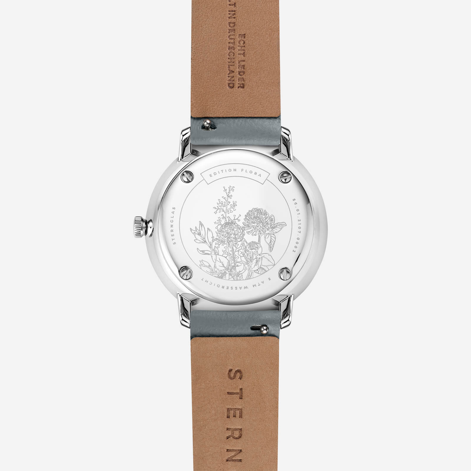 sternglas-naos-xs-edition-flora-armbanduhr-damen-33-mm-eisblau-leder image 7