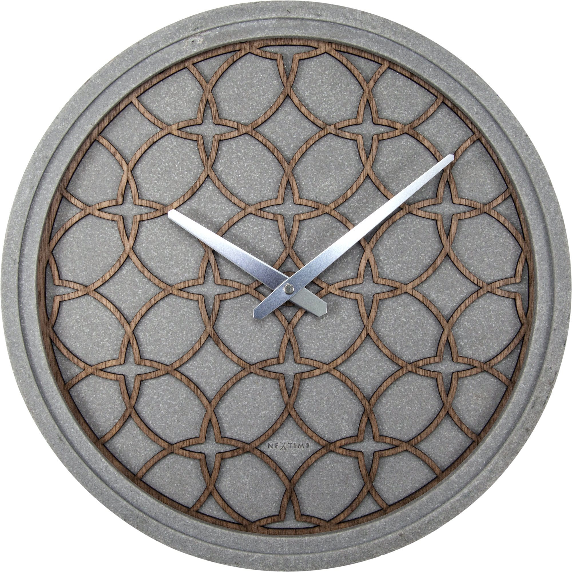 nextime-concreto-love-wanduhr-39-5-cm-polyresin-holz-grau image 1