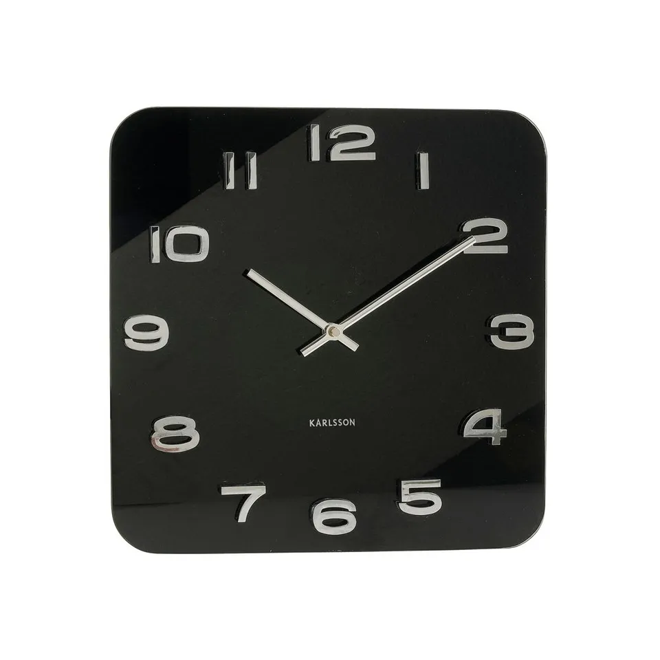 karlsson-ka4398-wanduhr-vintage-glas-schwarz image 1