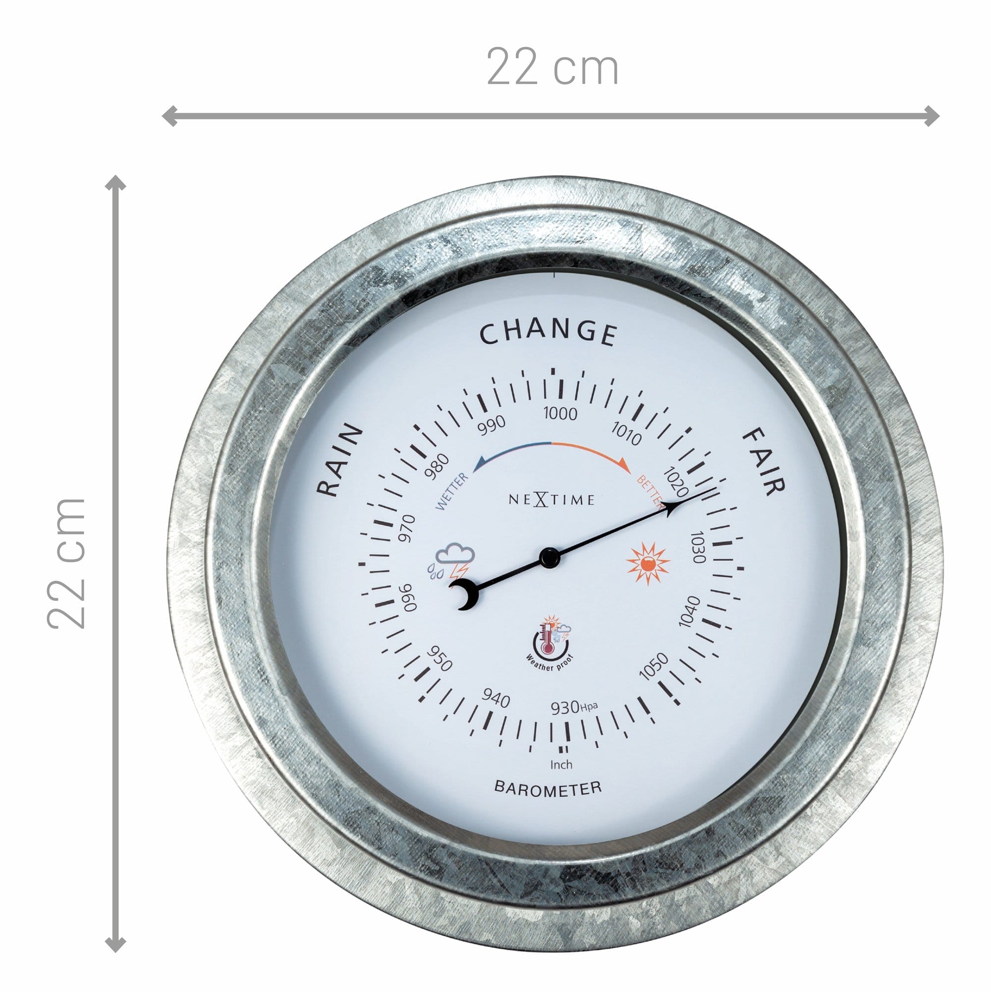 nextime-orchid-barometer-22-cm-metall-wetterfest-galvanisiert image 4