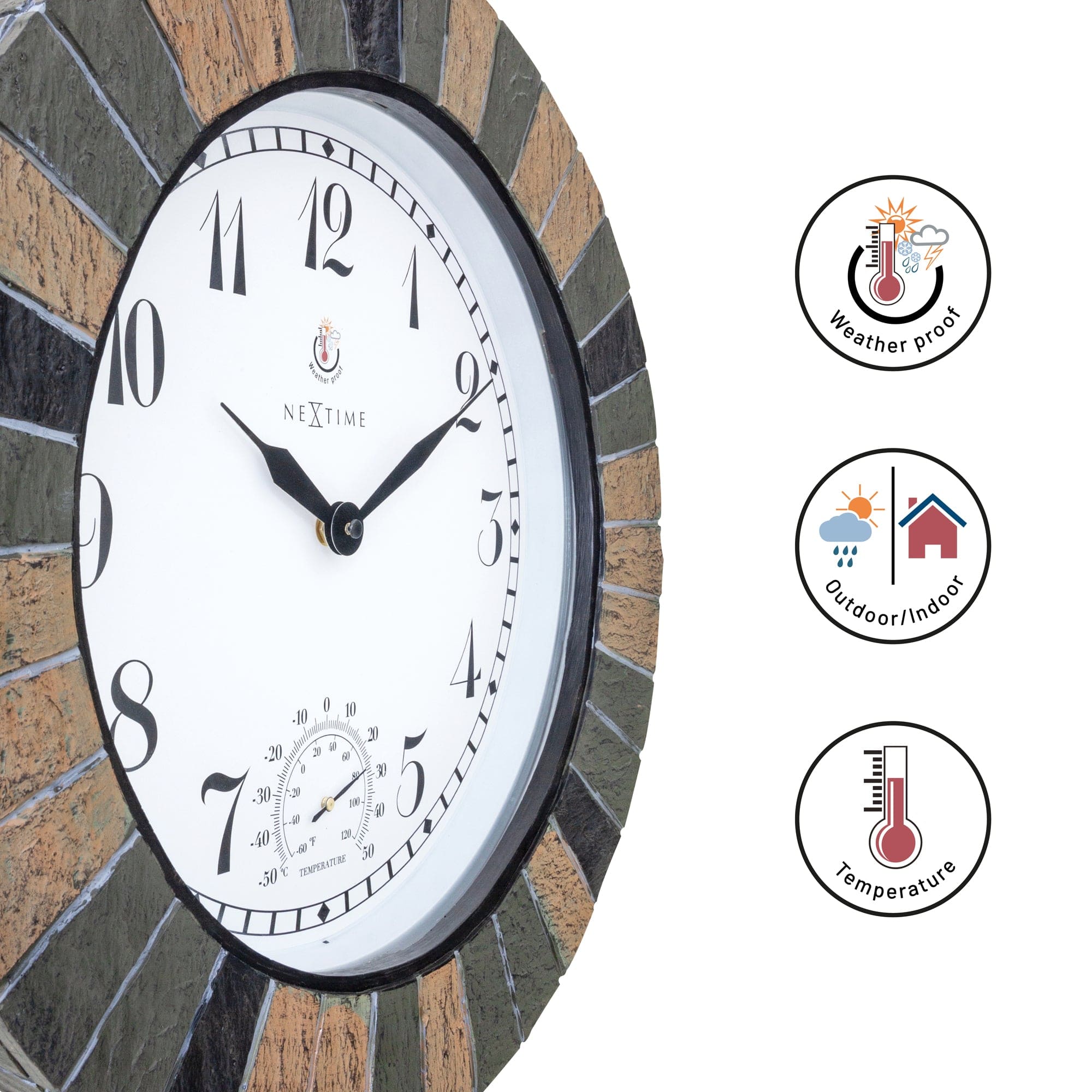 nextime-aster-large-outdoor-uhr-43-5-cm-mit-thermometer-schwarz image 7