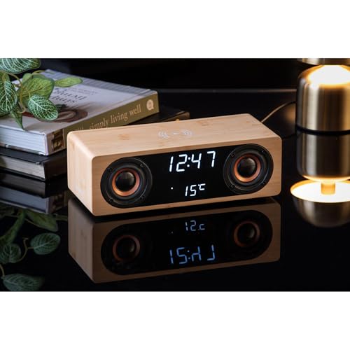 karlsson-classic-bt-wecker-mit-bluetooth-lautsprecher-nat-rlich-25-x-10-2-x-8-cm image 8