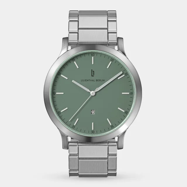 lilienthal-berlin-huxley-uhr-silver-sage-green-40-mm image 1