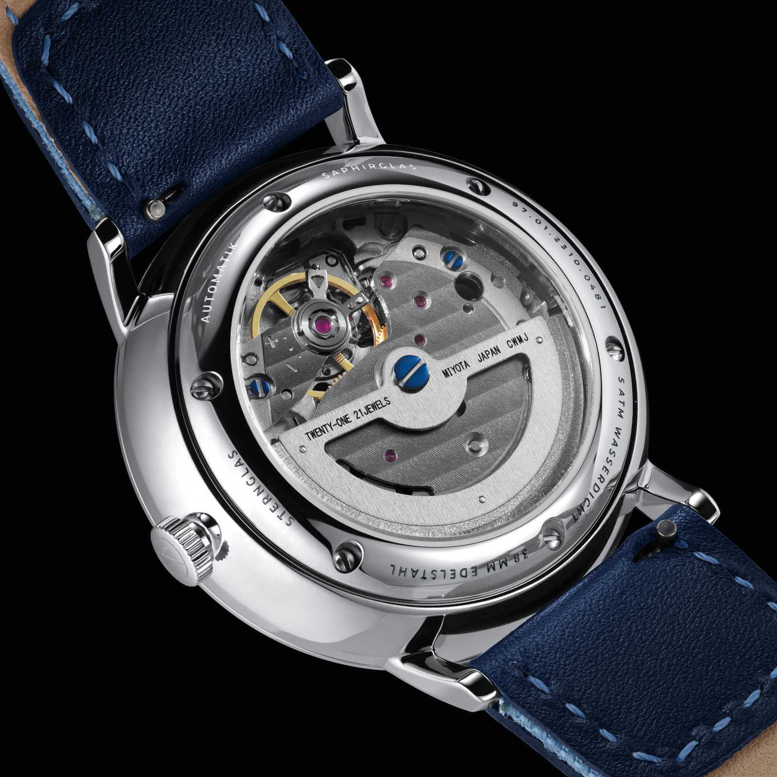 sternglas-lumatik-automatik-uhr-hellblau-38-mm-leder image 4