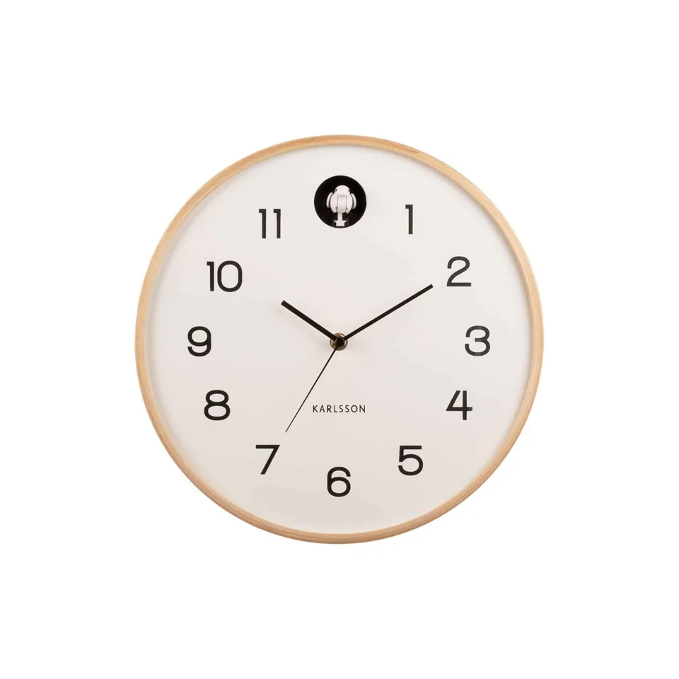karlsson-natural-cuckoo-wanduhr-wei-31-5-cm image 1