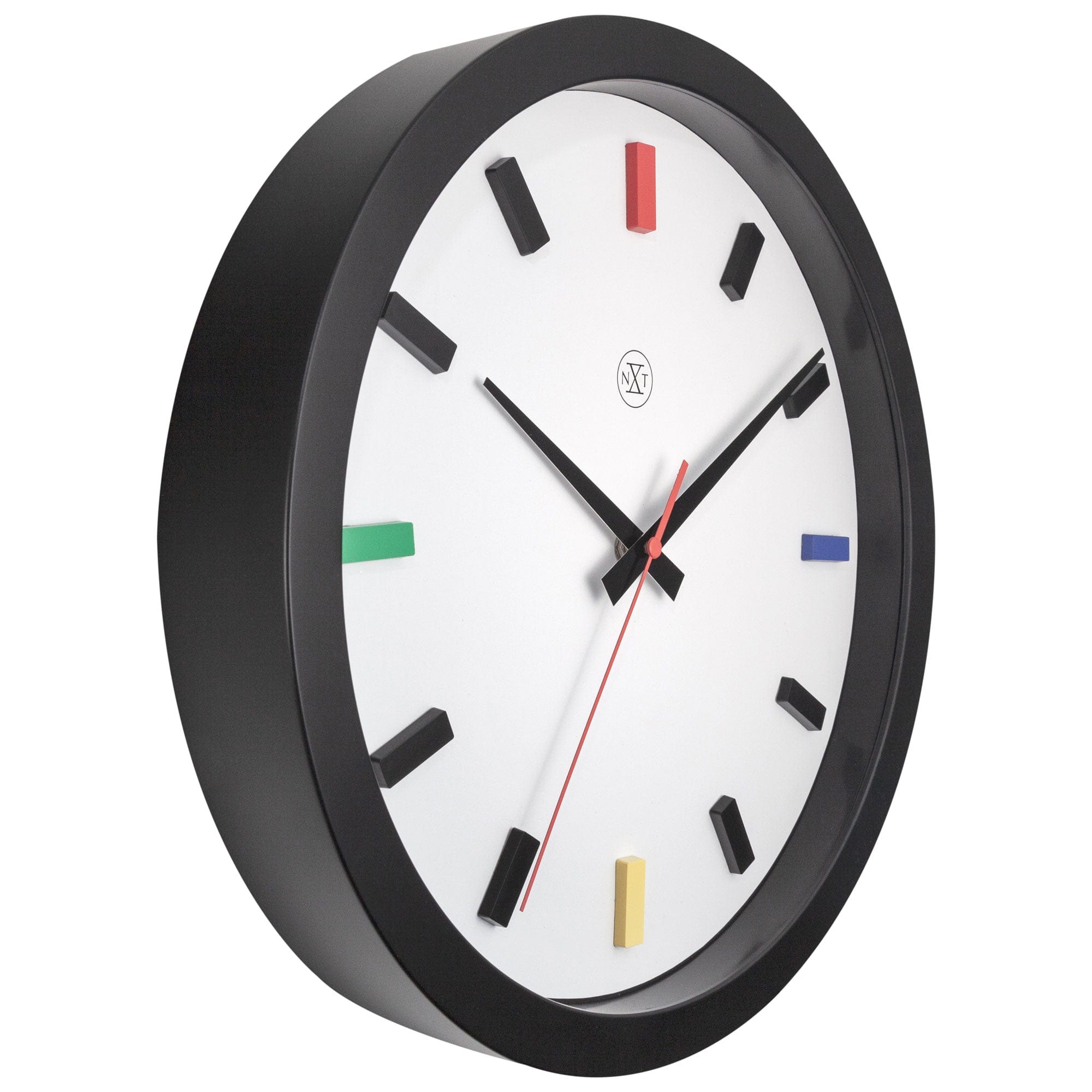 nextime-mix-wanduhr-36-cm-lautlos-kunststoff-schwarz-bunt image 2