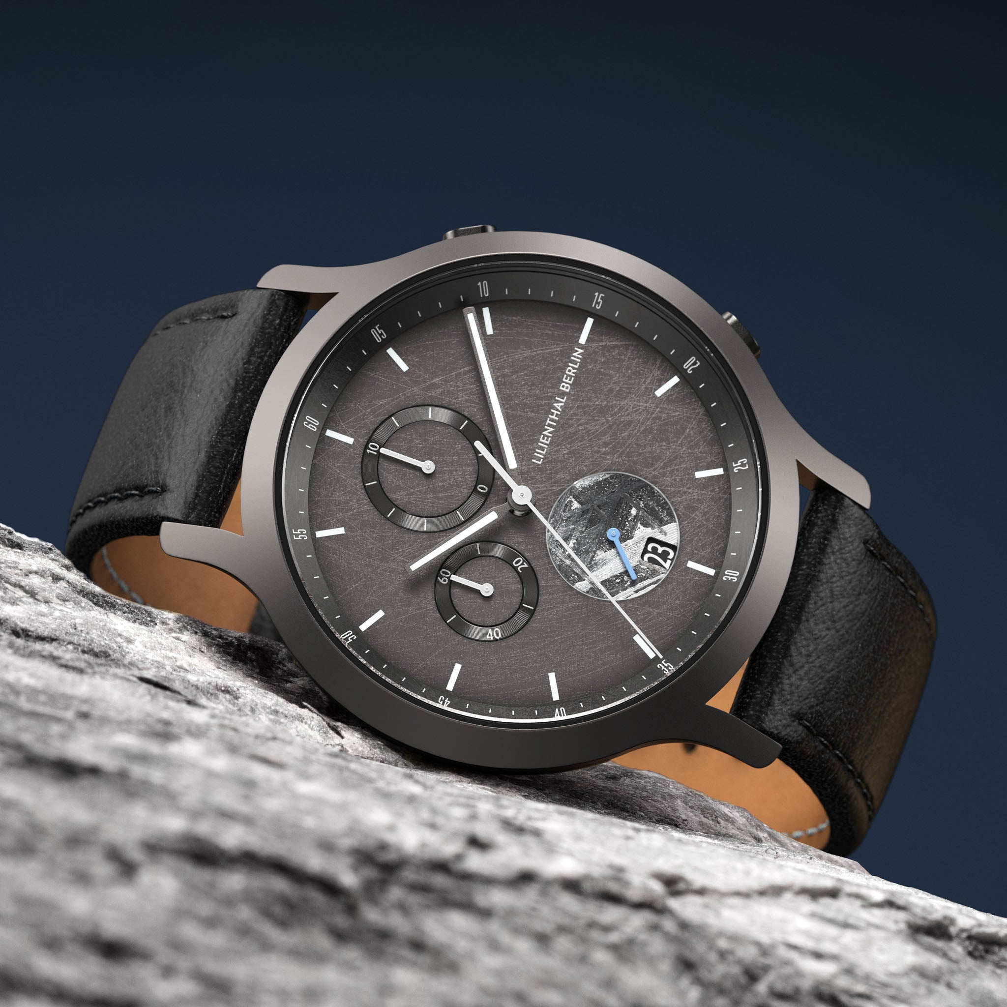 lilienthal-berlin-chronograph-meteorite-cosmic-gray-meteoritenuhr image 3