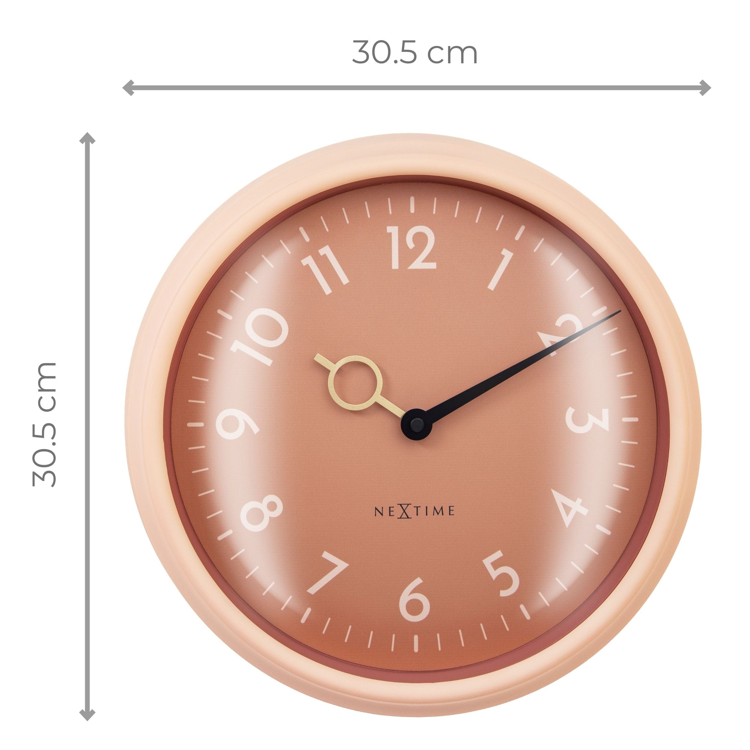 nextime-golden-hour-wall-wanduhr-30-5-cm-abs-pfirsich-teal image 7