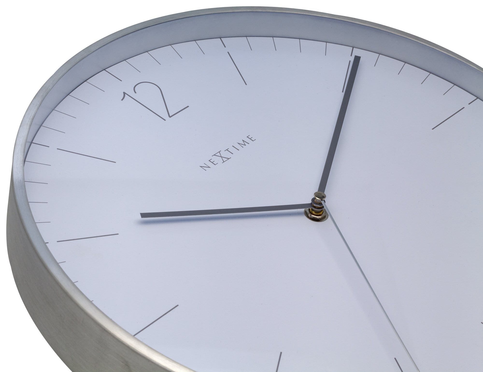 nextime-essential-silver-wanduhr-34-cm-glas-metall-mit-index image 6