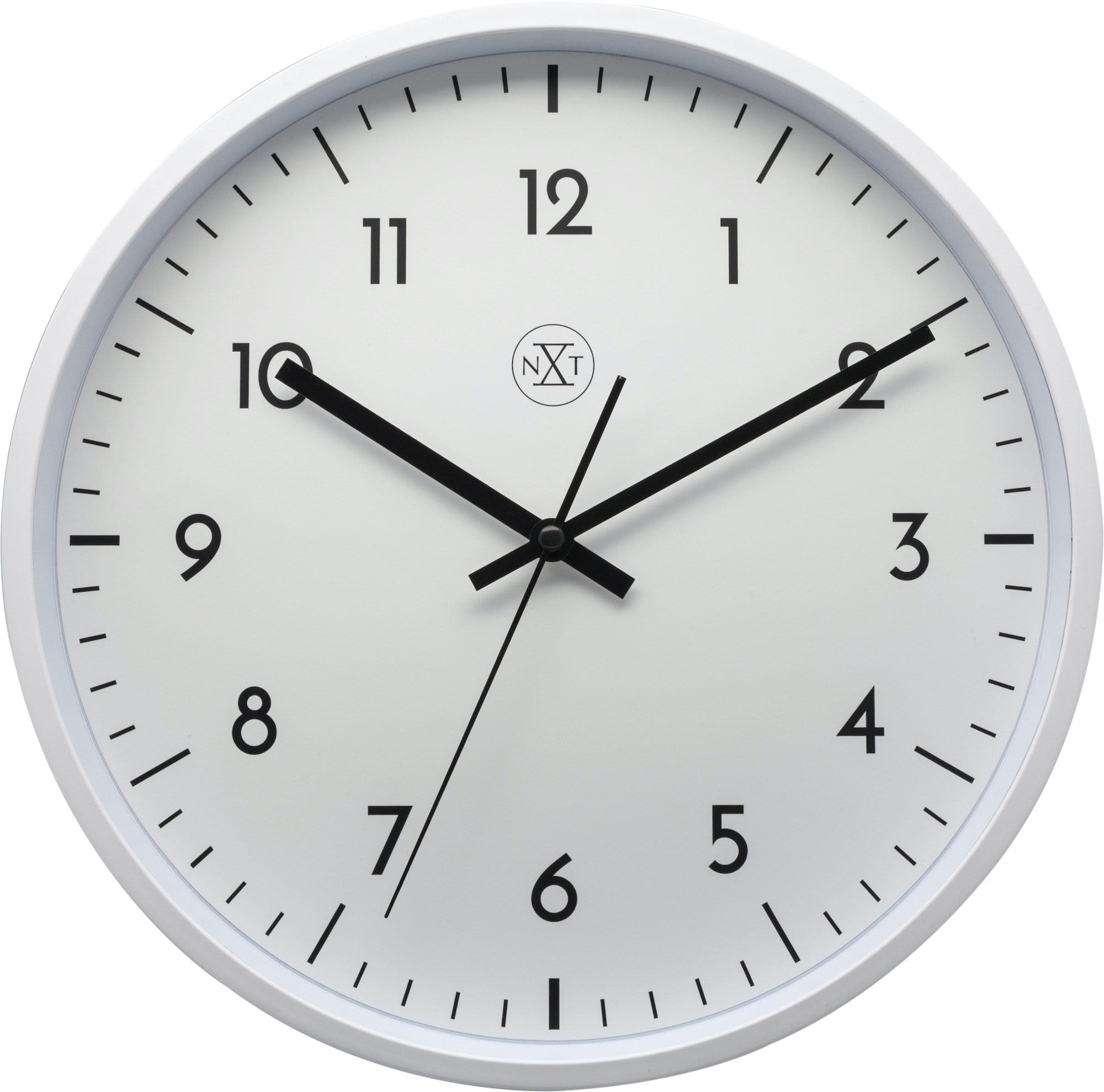 nextime-easy-big-wanduhr-30-cm-wei-kunststoff-analog-gut-ablesbar image 1