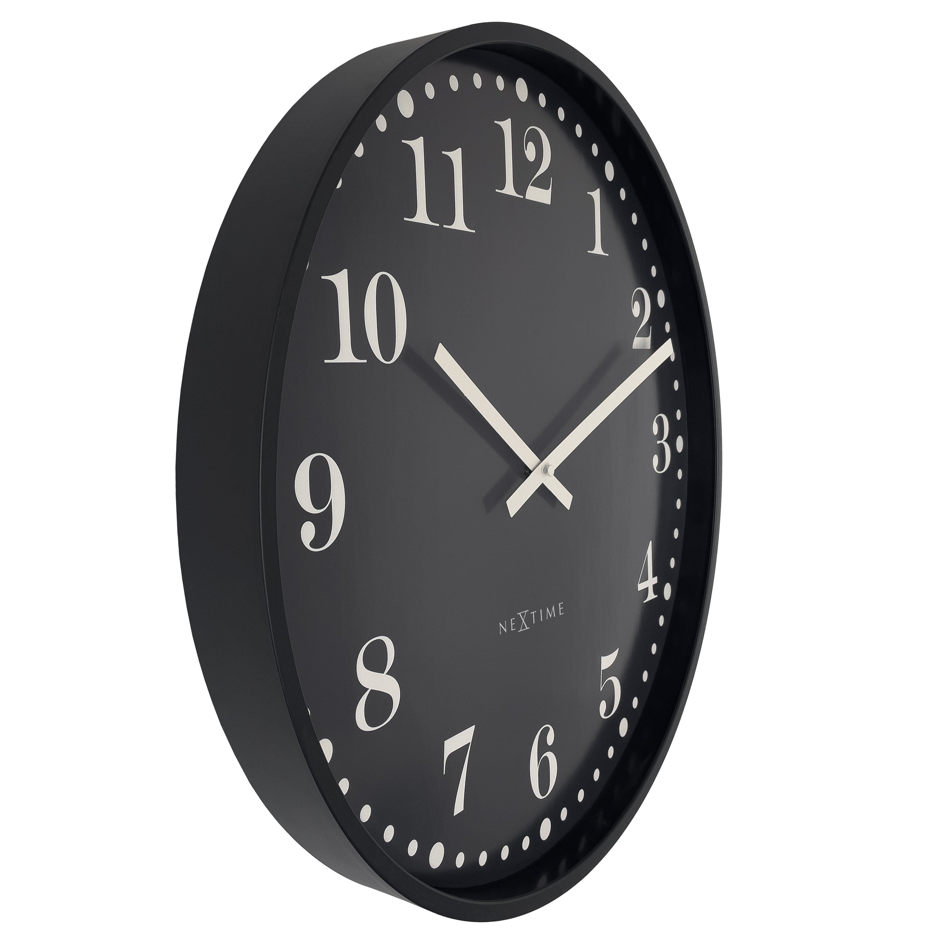 nextime-dickens-large-wanduhr-50cm-analog-schwarz-wei-kunststoff image 2