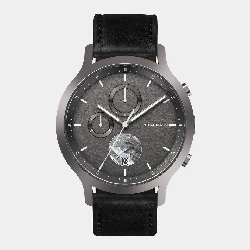 lilienthal-berlin-chronograph-meteorite-cosmic-gray-meteoritenuhr image 1