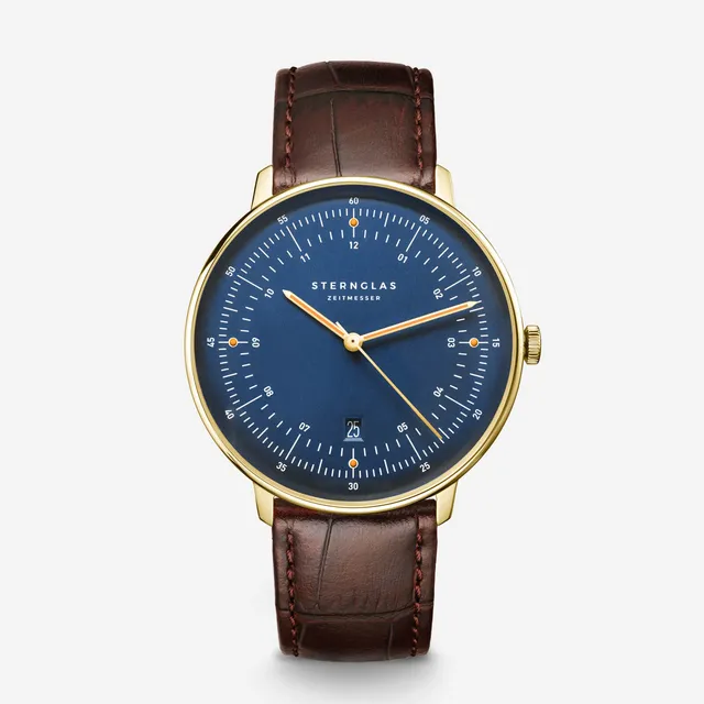 sternglas-hamburg-edition-marine-42-mm-gold-leder-limitiert image 1