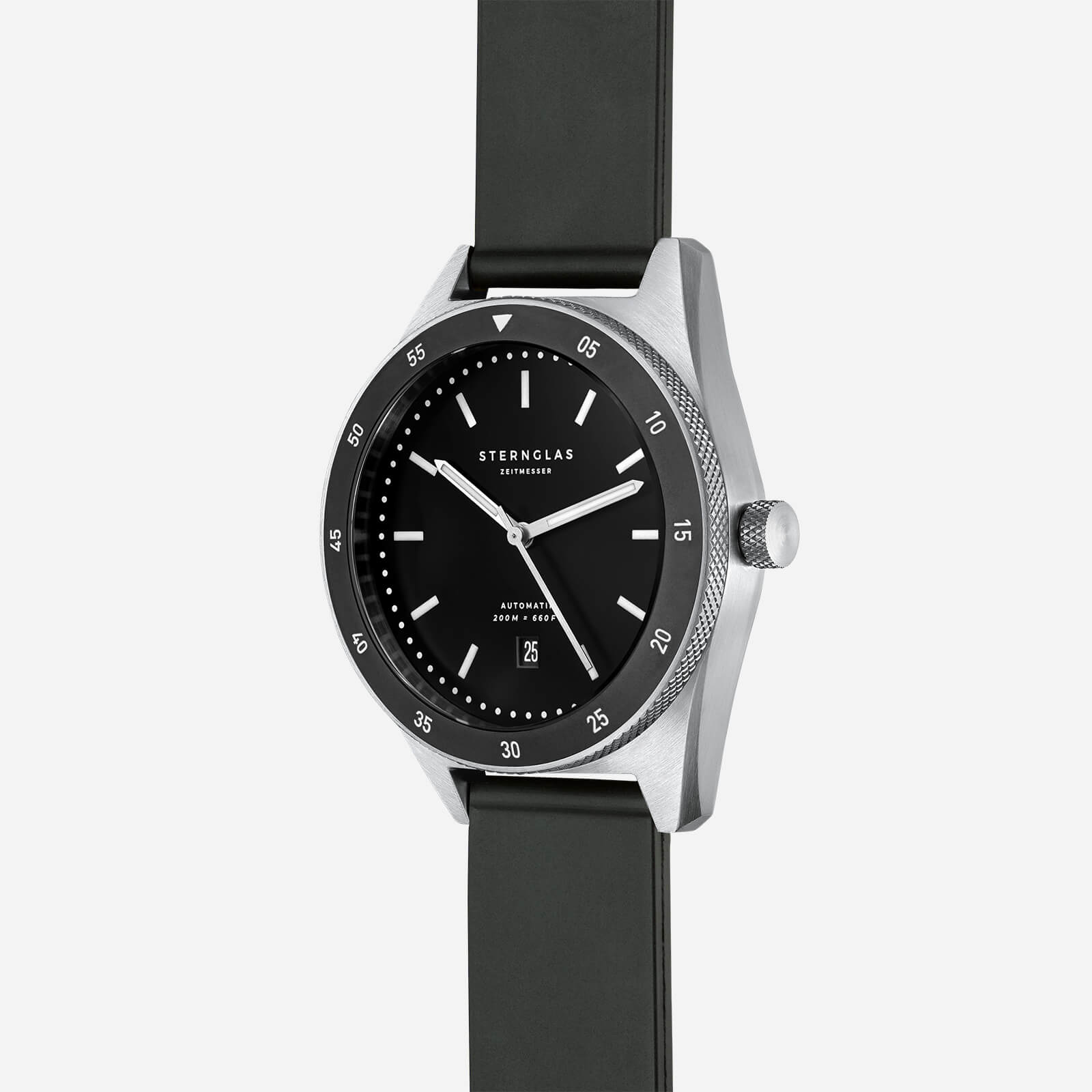sternglas-marus-schwarz-automatikuhr-42-mm-taucheruhr-kautschuk-20-atm image 1