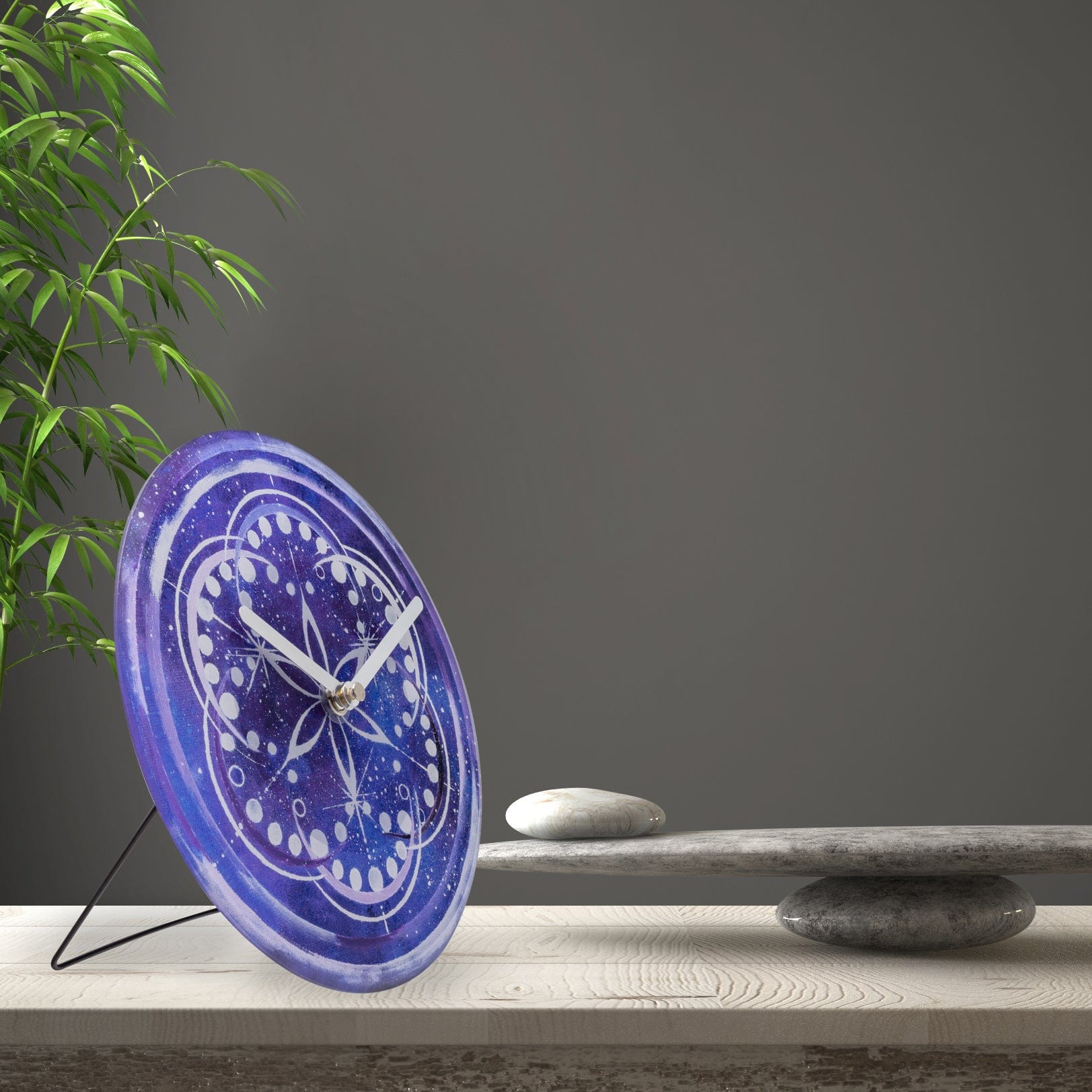 nextime-cosmo-table-tisch-wanduhr-20-cm-indigo-geh-rtetes-glas-leise-kosmisches- image 4