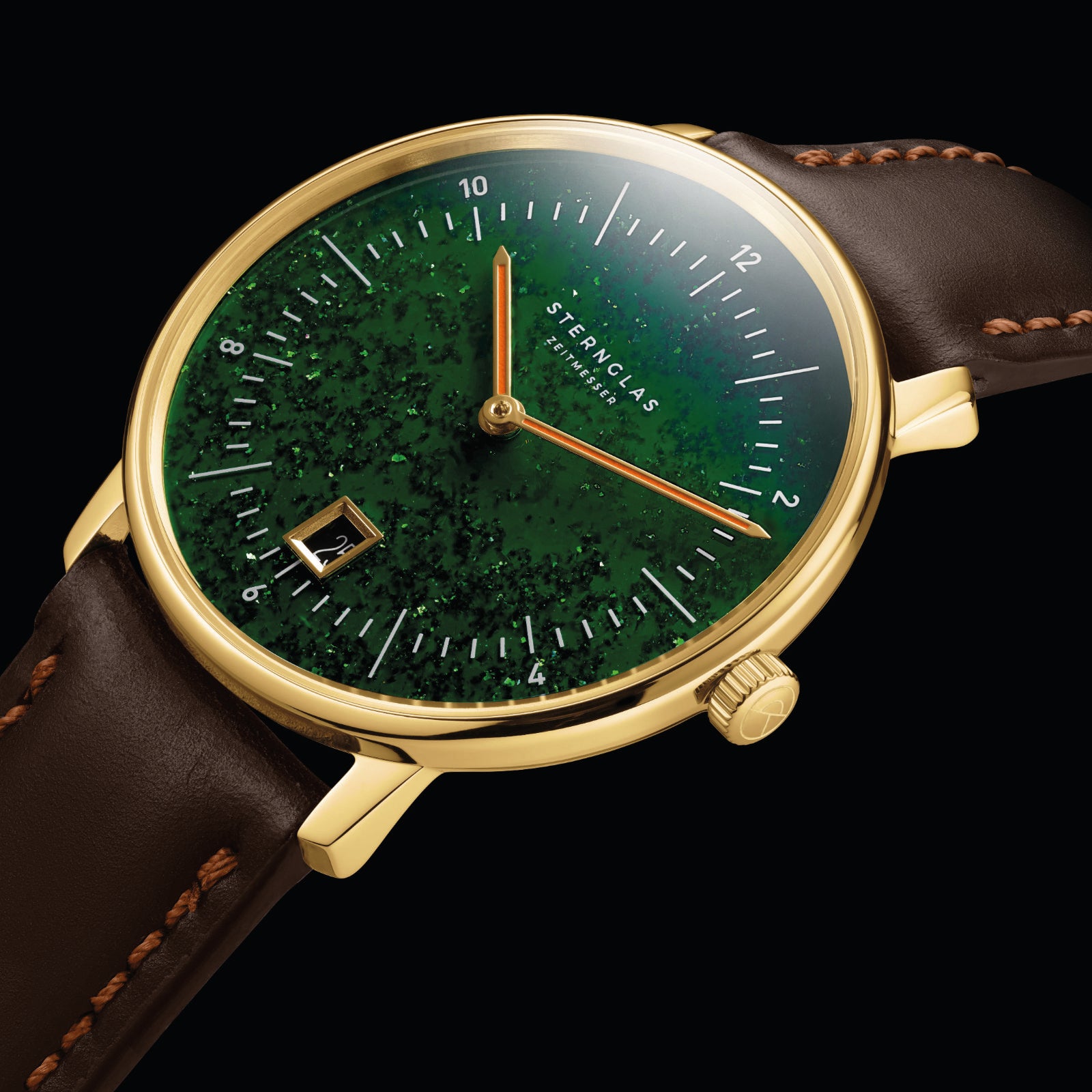 sternglas-naos-edition-aventurin-dunkelgr-n-damenuhr-sonderedition-38-mm-gold-mi image 5