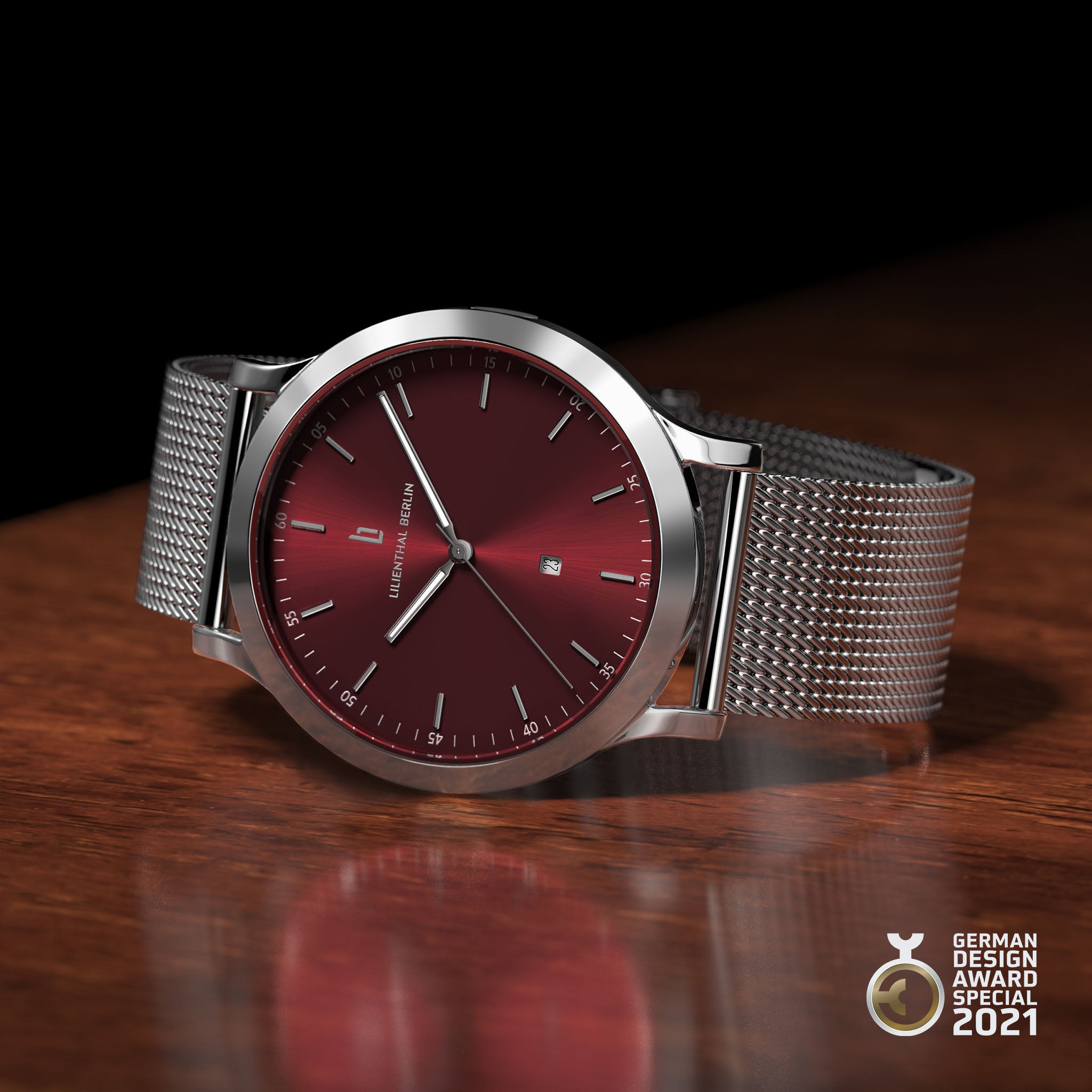 lilienthal-berlin-huxley-armbanduhr-silver-bordeaux-40-mm image 3