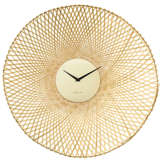 nextime-vortex-wanduhr-60-cm-bambus-braun-schwarz image 1
