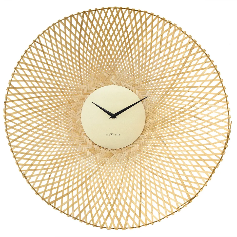nextime-vortex-wanduhr-60-cm-bambus-braun-schwarz image 1