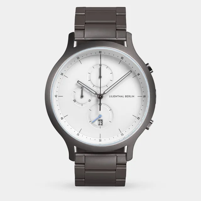 lilienthal-berlin-chronograph-dark-silver-white-metall-armbanduhr image 1