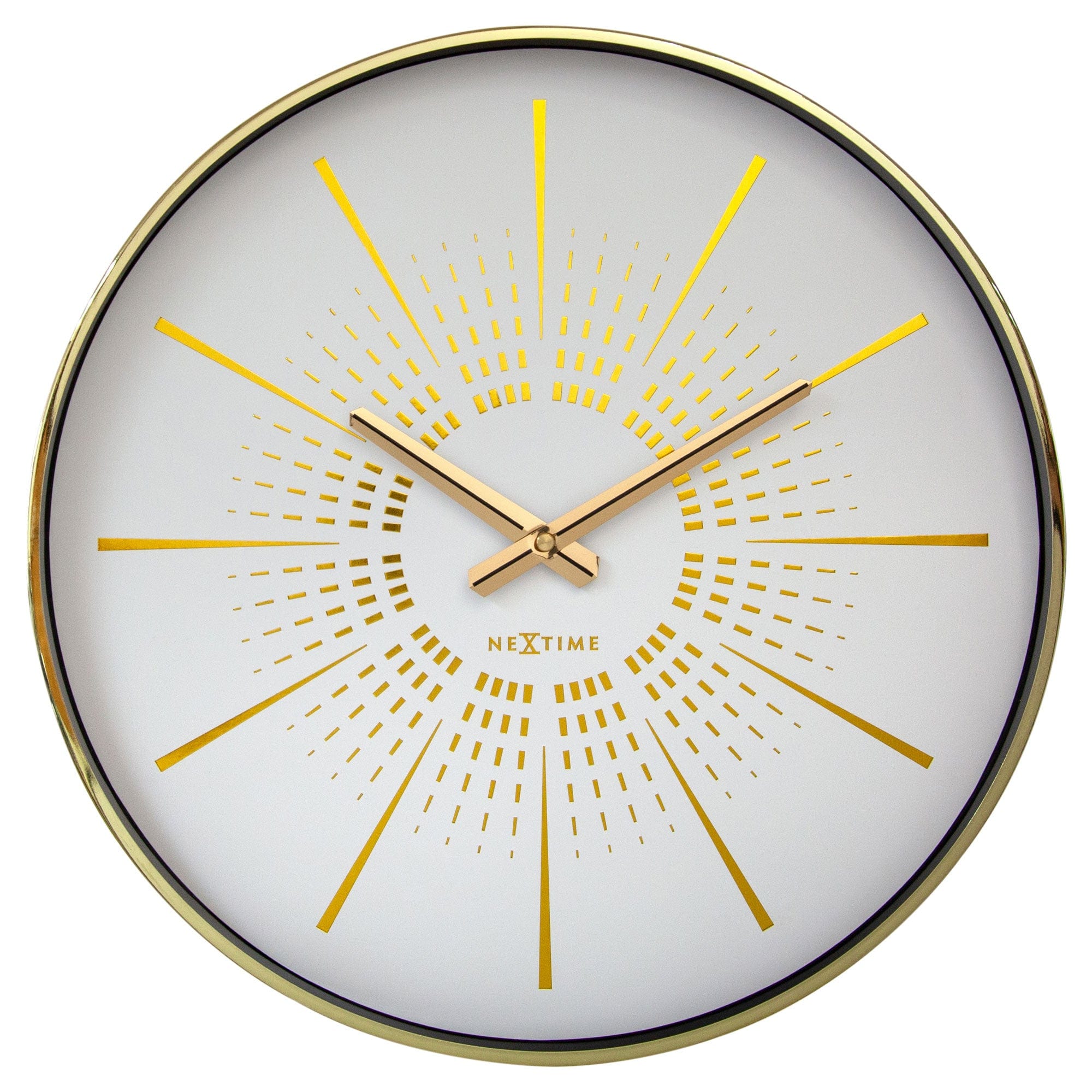 nextime-excentric-wanduhr-40-cm-silent-metall-gold-wei image 1