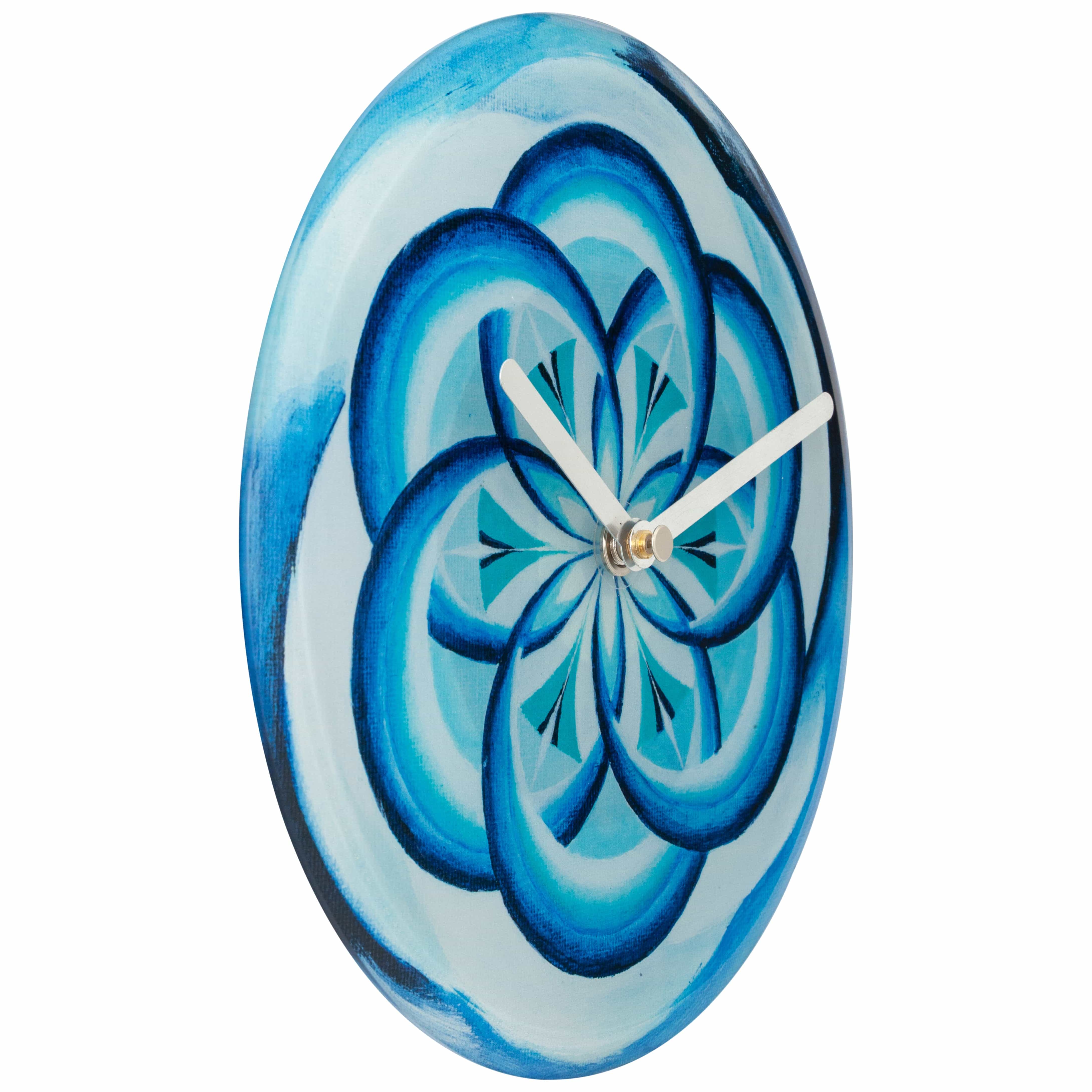 nextime-cosmo-table-tisch-wanduhr-20cm-blau-tempered-glass-lautlos image 2