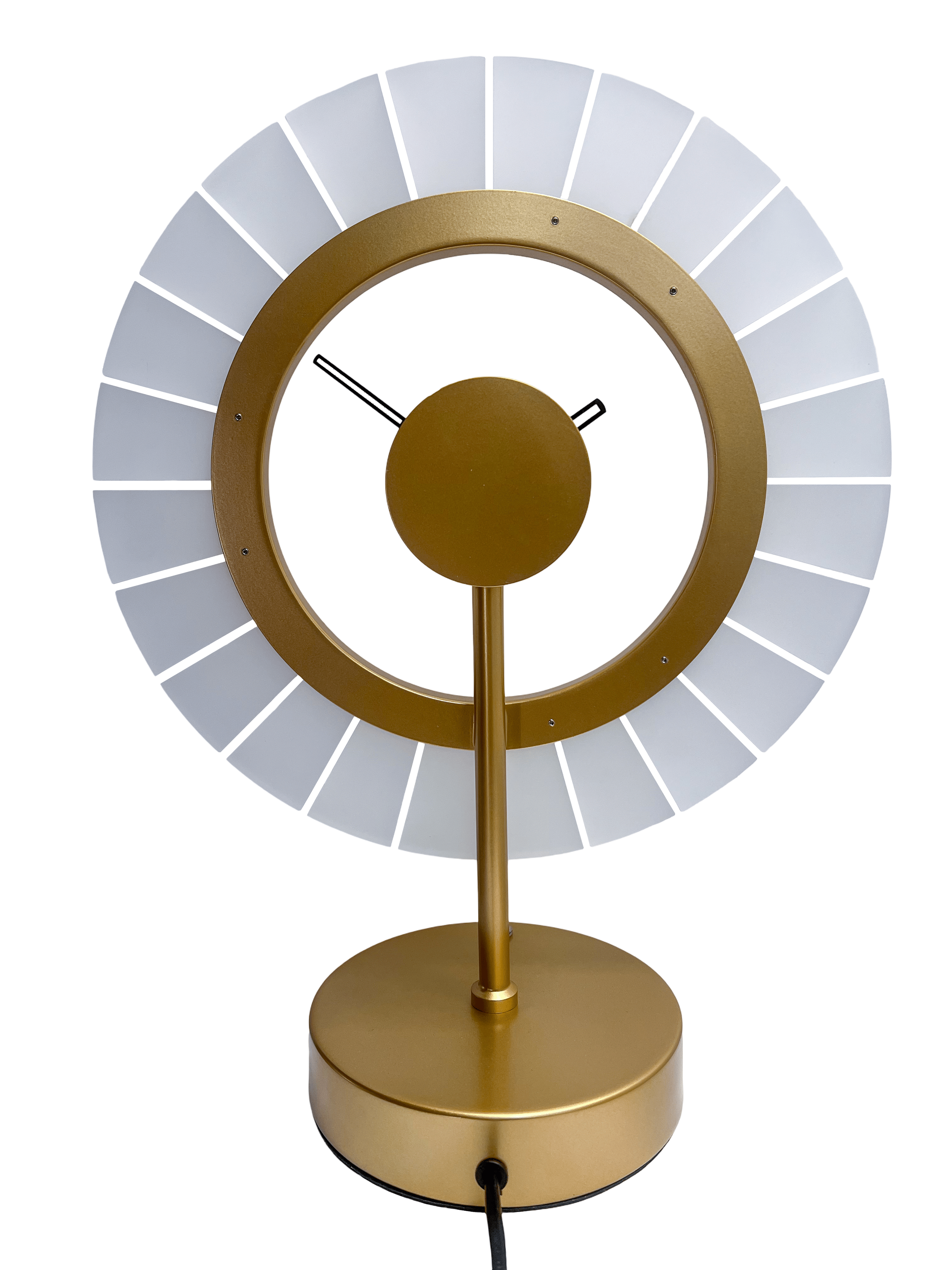 nextime-ting-tischlampe-mit-uhr-33x42cm-champagnergold-schwarz-metall-acryl image 4