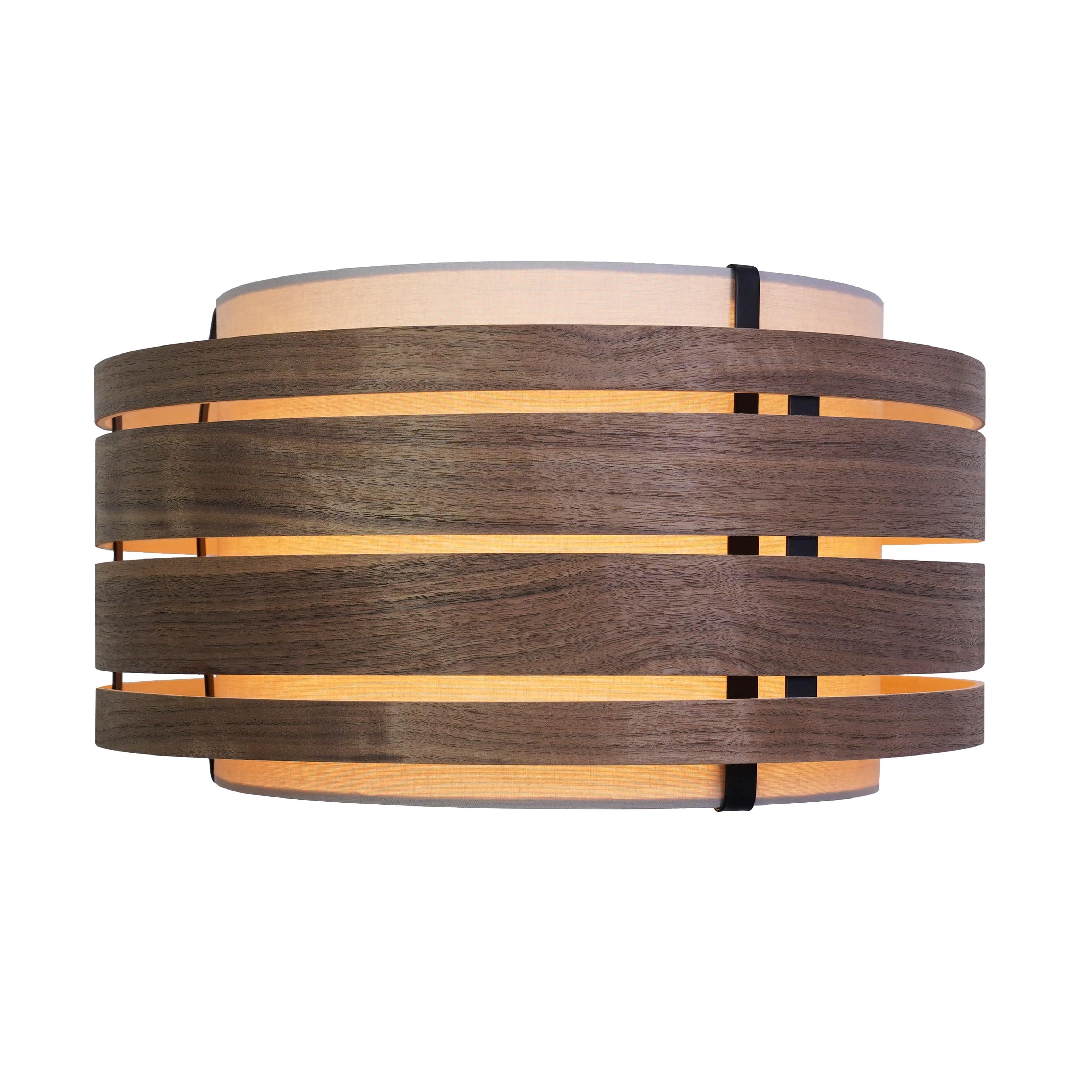 nextime-beam-lampenschirm-25-cm-holz-walnuss-stoff-grau image 4